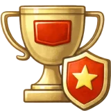 Trophy with shield star representing award winning customer service from BeMoto motorbike insurance specialists.